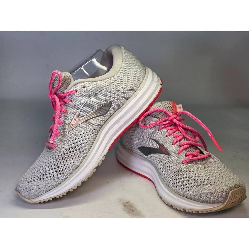 Brooks Revel 2 Women's Sneakers Size 9.5 Medium Gray Pink Running Walking Shoes - Picture 5 of 16